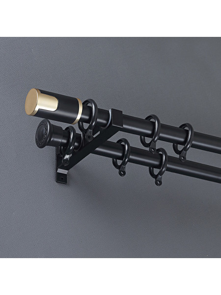 QYR89 1-1/8" New Arrival Luxury White Grey Gold Aluminum Alloy Curtain rod sets