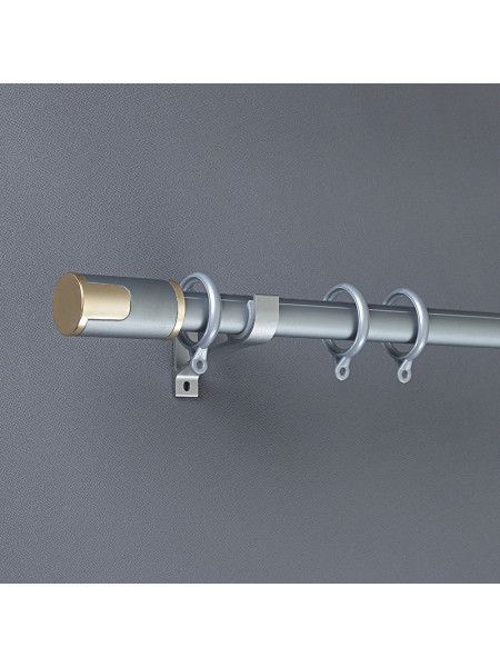 QYR89 1-1/8" New Arrival Luxury White Grey Gold Aluminum Alloy Curtain rod sets(Color: Grey)