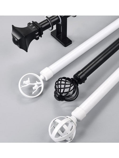 QYR92 1-1/8" New Style Crystal Ball Finial Aluminum Alloy Single Double Curtain rod sets