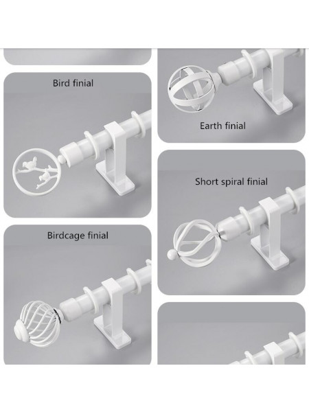 QYR92 1-1/8" New Style Crystal Ball Finial Aluminum Alloy Single Double Curtain rod sets