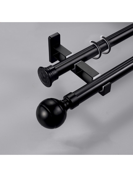 QYR92 1-1/8" New Style Crystal Ball Finial Aluminum Alloy Single Double Curtain rod sets