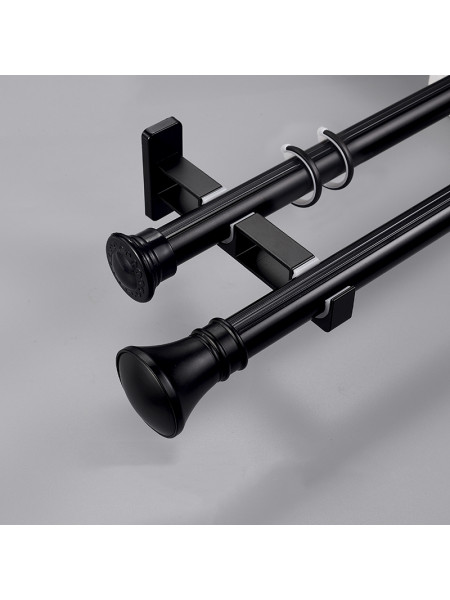 QYR92 1-1/8" New Style Crystal Ball Finial Aluminum Alloy Single Double Curtain rod sets