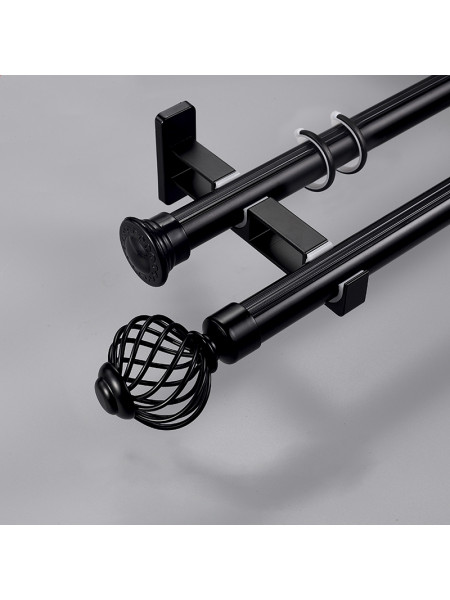 QYR92 1-1/8" New Style Crystal Ball Finial Aluminum Alloy Single Double Curtain rod sets