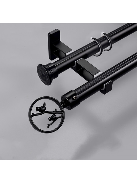 QYR92 1-1/8" New Style Crystal Ball Finial Aluminum Alloy Single Double Curtain rod sets