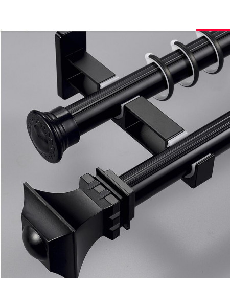 QYR92 1-1/8" New Style Crystal Ball Finial Aluminum Alloy Single Double Curtain rod sets