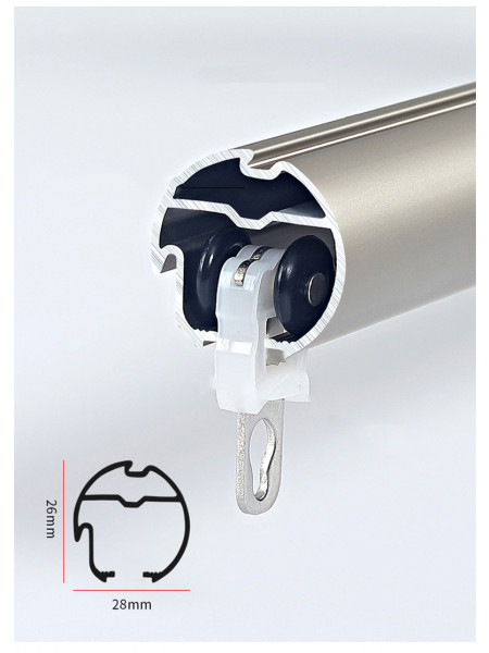 QYR98 On Sales Ivory Black Blue Gold Aluminum alloy Curtain Track Set With Ball Finials