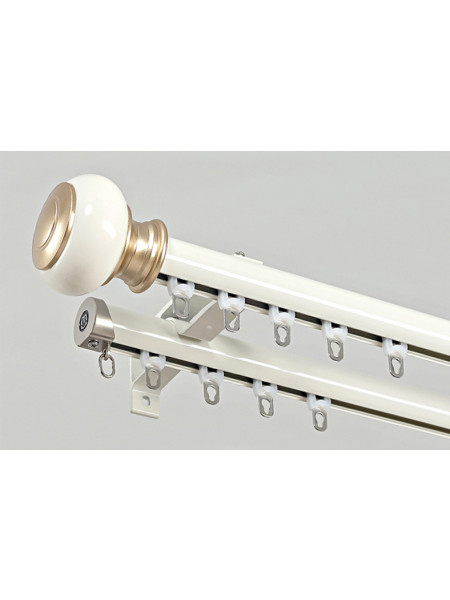 QYR98 On Sales Ivory Black Blue Gold Aluminum alloy Curtain Track Set With Ball Finials