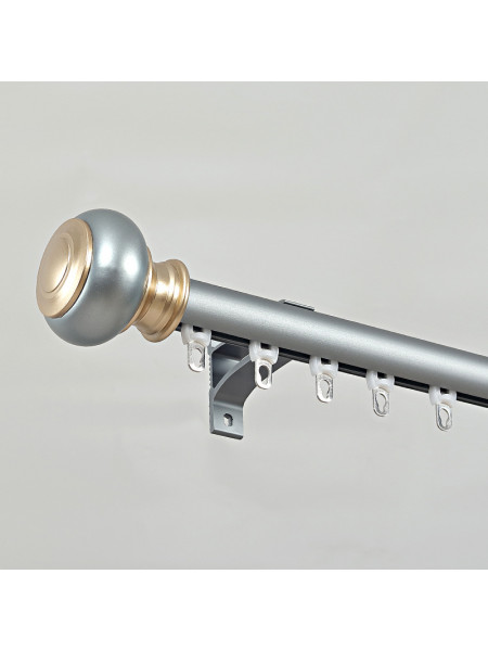 QYR98 On Sales Ivory Black Blue Gold Aluminum alloy Curtain Track Set With Ball Finials(Color: Light blue)