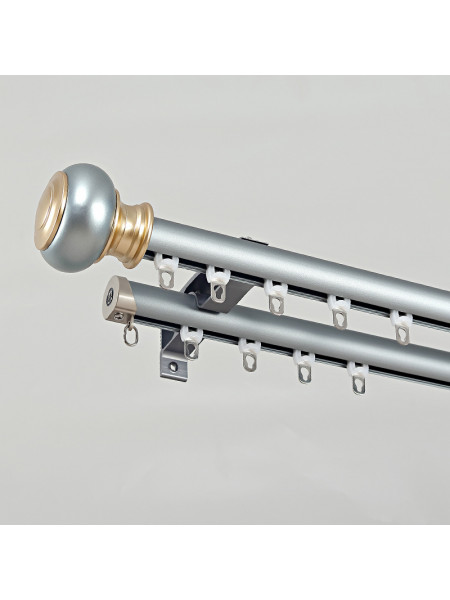 QYR98 On Sales Ivory Black Blue Gold Aluminum alloy Curtain Track Set With Ball Finials