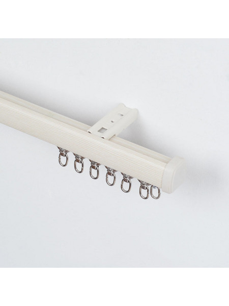 QYRF04 Wood Grain Single Double Curtain Tracks Ceiling/Wall Mount(Color: White pine)