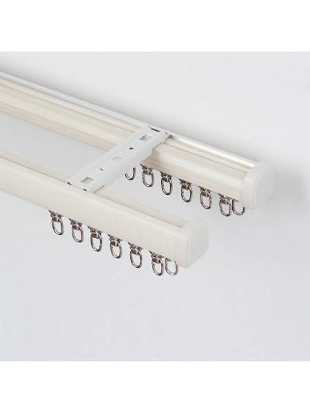 QYRF04 Wood Grain Single Double Curtain Tracks Ceiling/Wall Mount
