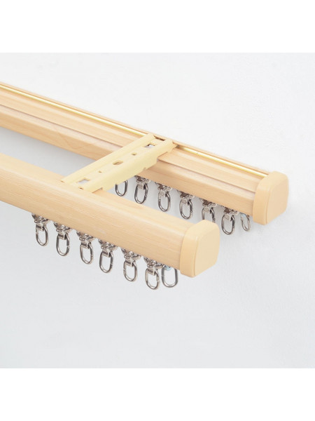 QYRF04 Wood Grain Single Double Curtain Tracks Ceiling/Wall Mount