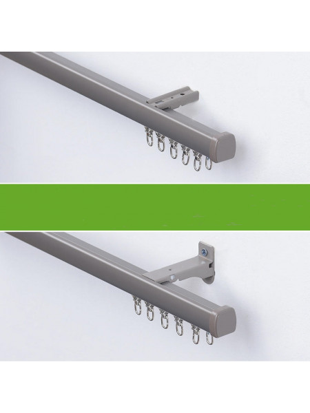 QYRF05 Fashion Single Double Curtain Tracks Ceiling/Wall Mount(Color: Gray)