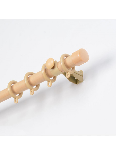 QYRF16 Fashion Wood Grain Outer Rod With Inner Track Set Ceiling/Wall Mount