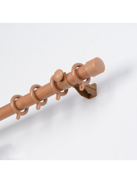 QYRF06 Fashion Wood Grain Outer Rod With Inner Track Set Ceiling/Wall Mount