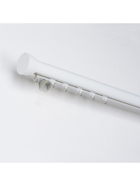 QYRF17 Single Double Curtain Tracks Ceiling/Wall Mount(Color: White)