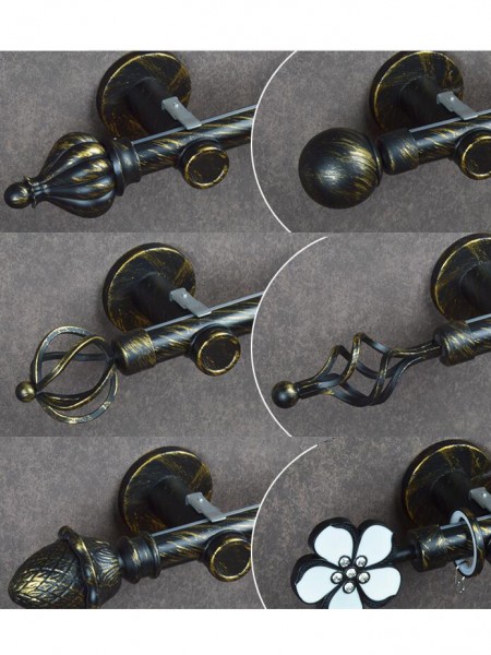 1 1 8 Quot Ball Cone Finial Metal Single Curtain Rod Set