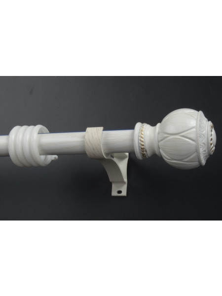 QYRY06 1-1/8" Wood Grain Nano Mute White Oak Wood Thick Curtain Rod Set(Color: White Oak)