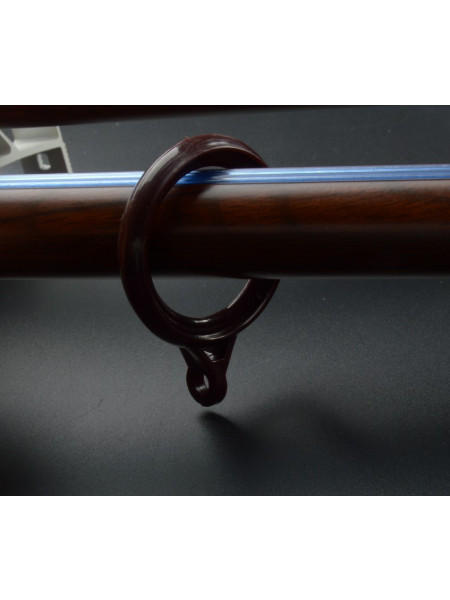 QYRY06 1-1/8" Wood Grain Nano Mute White Oak Wood Thick Curtain Rod Set
