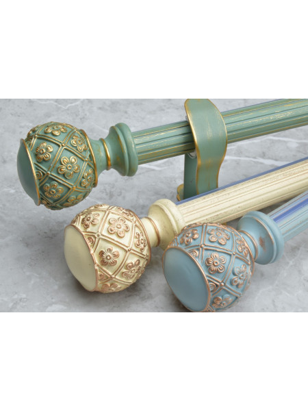 QYRY08 1-1/8"  Aluminum Alloy Thick White Blue Green Curtain Rod Sets