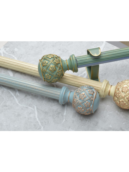 QYRY08 1-1/8"  Aluminum Alloy Thick White Blue Green Curtain Rod Sets