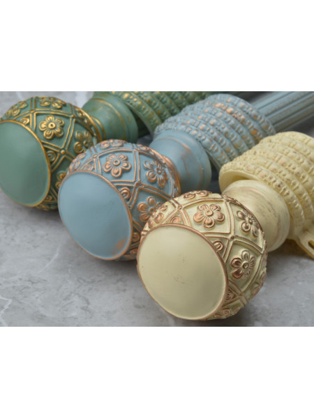 QYRY08 1-1/8"  Aluminum Alloy Thick White Blue Green Curtain Rod Sets