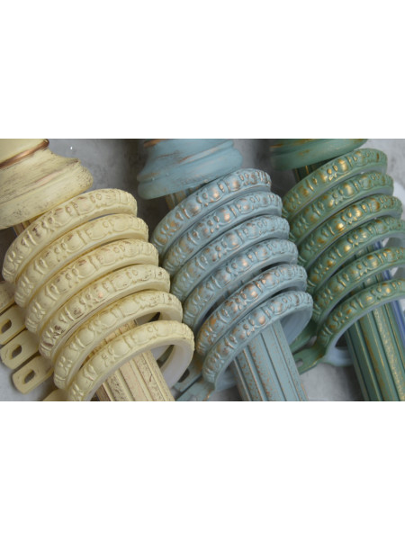 QYRY08 1-1/8"  Aluminum Alloy Thick White Blue Green Curtain Rod Sets