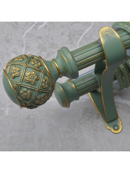 QYRY08 1-1/8"  Aluminum Alloy Thick White Blue Green Curtain Rod Sets