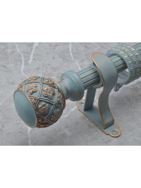 QYRY08 1-1/8"  Aluminum Alloy Thick White Blue Green Curtain Rod Sets(Color: Blue)