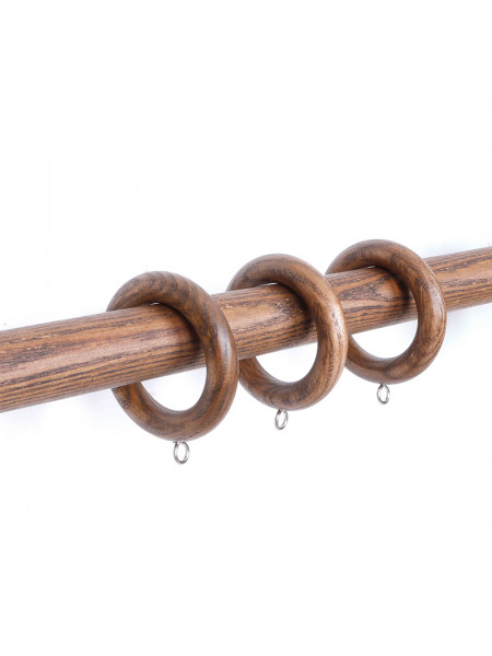 QYT02 1-1/8" Ash Wood Black Walnut Ball Bracket Single Double Curtain Rod Sets 