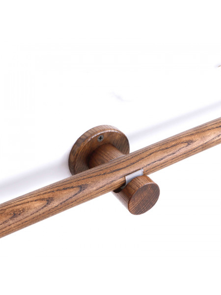QYT103 Wall Single/Double wooden curtain pole brackets Black walnut