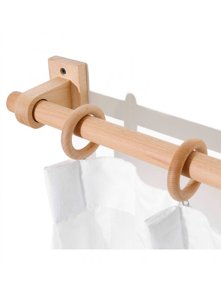 QYT06 1"  Ash Wood Single Curtain Rod Sets