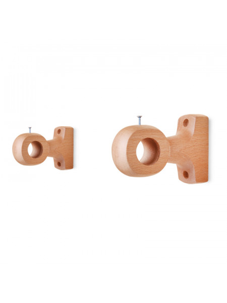 QYT08 1-1/8"  Ash Wood Single Double Curtain Rod Sets