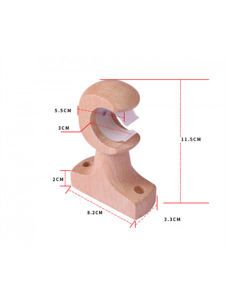 QYT08 1-1/8"  Ash Wood Single Double Curtain Rod Sets