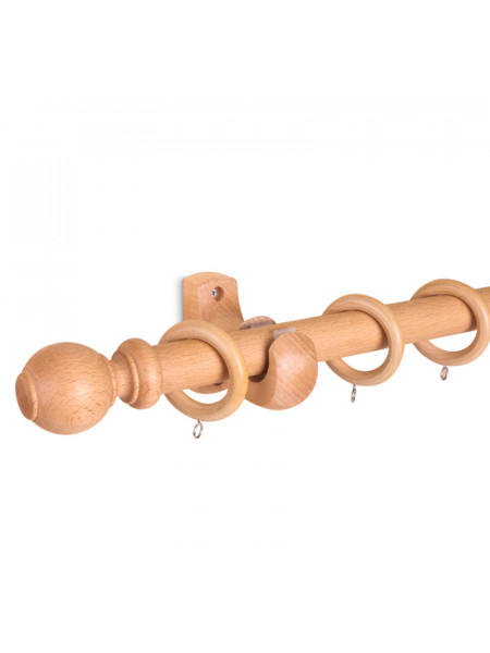 QYT08 1-1/8"  Ash Wood Single Double Curtain Rod Sets(Color: Ash wood Bracket A)