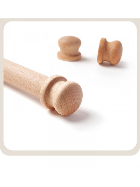 QYT104 Wooden Curtain Pole Finials For 1-1/8 Inch Light Ash Wood Rods