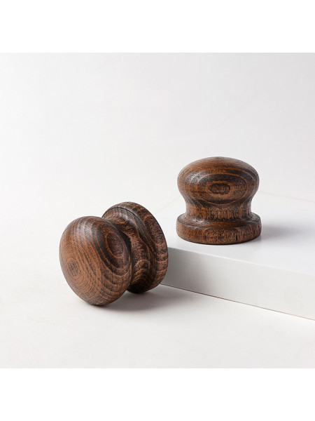 Luxury Black Walnut Wood Drapery Rod Finials For Wooden Poles(Color: Wood mushroom finials)