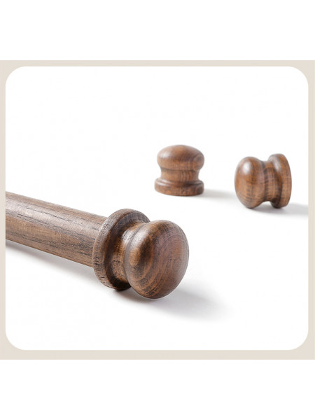 Luxury Black Walnut Wood Drapery Rod Finials For Wooden Poles