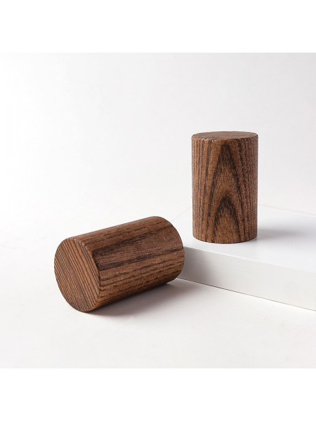 Luxury Black Walnut Wood Drapery Rod Finials For Wooden Poles(Color: Wood cylinder finials)