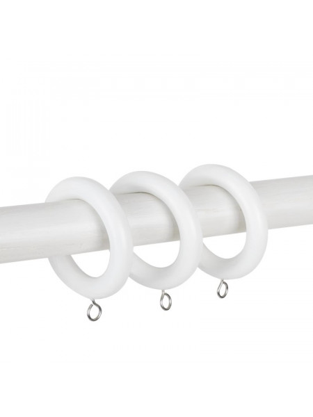 QYT11 1-1/8"  White Wood Single Double Wooden Curtain Rod Sets 