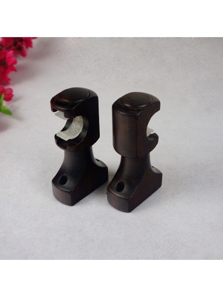 QYT1120 1-3/16" Wood Single Curtain Rod Set Similar Ball Finial