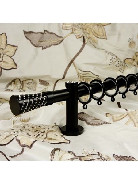 Qyt1320 1 Quot Steel Single Curtain Rod Set Crystal