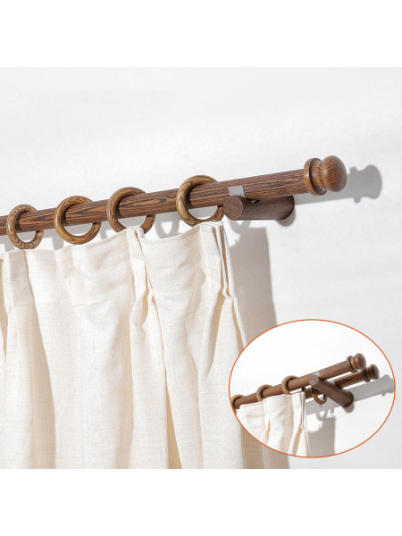 QYT16 1-1/8 Inch Wood Curtain Bracket With Wooden curtain pole accessories
