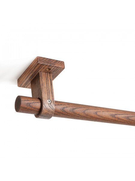 QYT22B Ceiling Wooden Drapery Brackets Light Wood Black Walnut(Color: Black walunt)