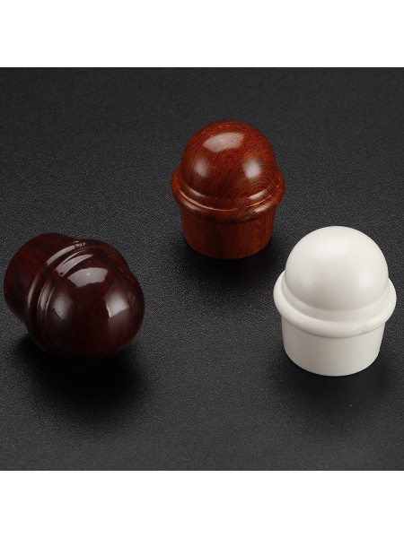 QYT2821 1-1/8" Wood Grain Nano Mute Double Curtain Rod Set Crown Finial Custom Made End Caps