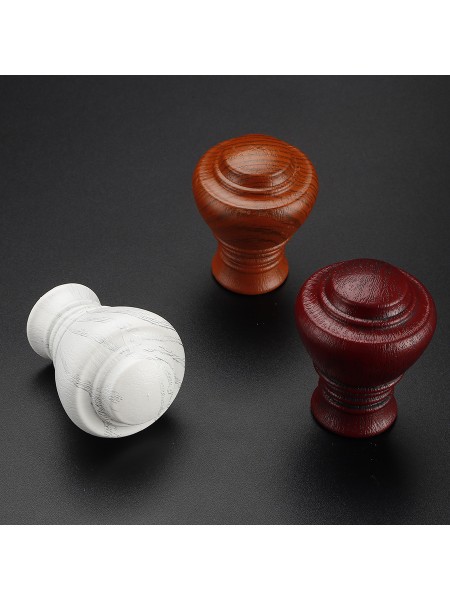 QYT2821 1-1/8" Wood Grain Nano Mute Double Curtain Rod Set Crown Finial Custom Made