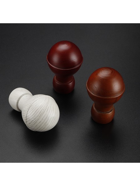 QYT2823 1-1/8" Wood Grain Nano Mute Double Curtain Rod Set Acorn Finial Custom Made