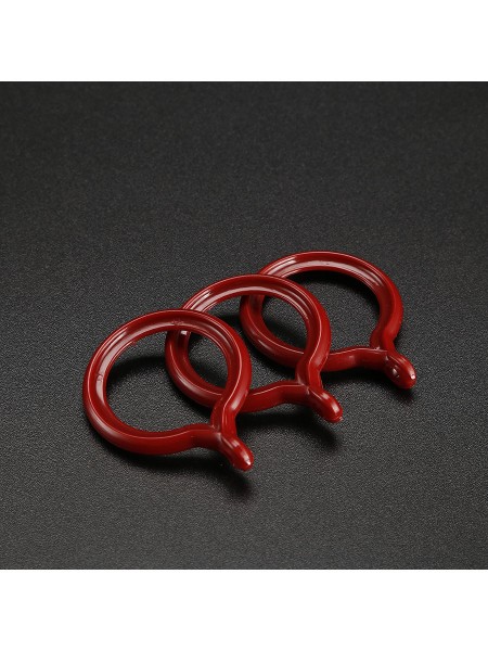 QYT2822 1-1/8" Wood Grain Nano Mute Single Curtain Rod Set Acorn Finial Custom Made Red Wood Rings