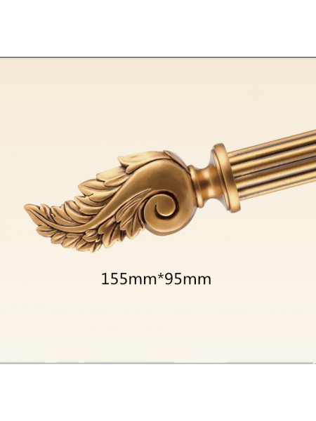 QYT60 Gold 2 Inches Diameter Custom Wood Curtain Rods With Brackets