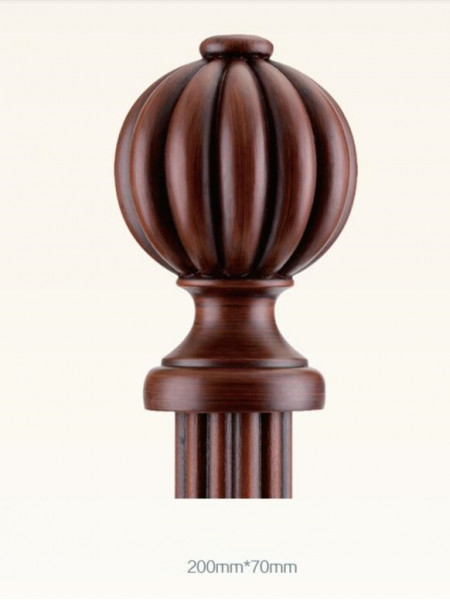 QYT63 Two Inches Wooden Drapery Rods Black Walnut Wood Hardware